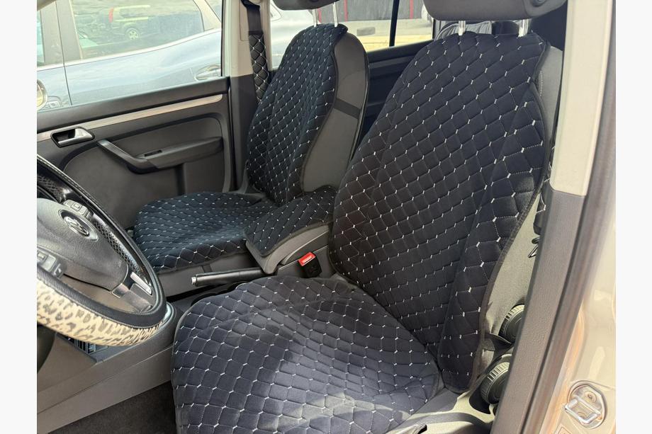 Sätesöverdrag i velour (1 st, svart med grå söm) Image