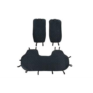 Sätesöverdrag för baksäte i velour (set, svart med blå söm)