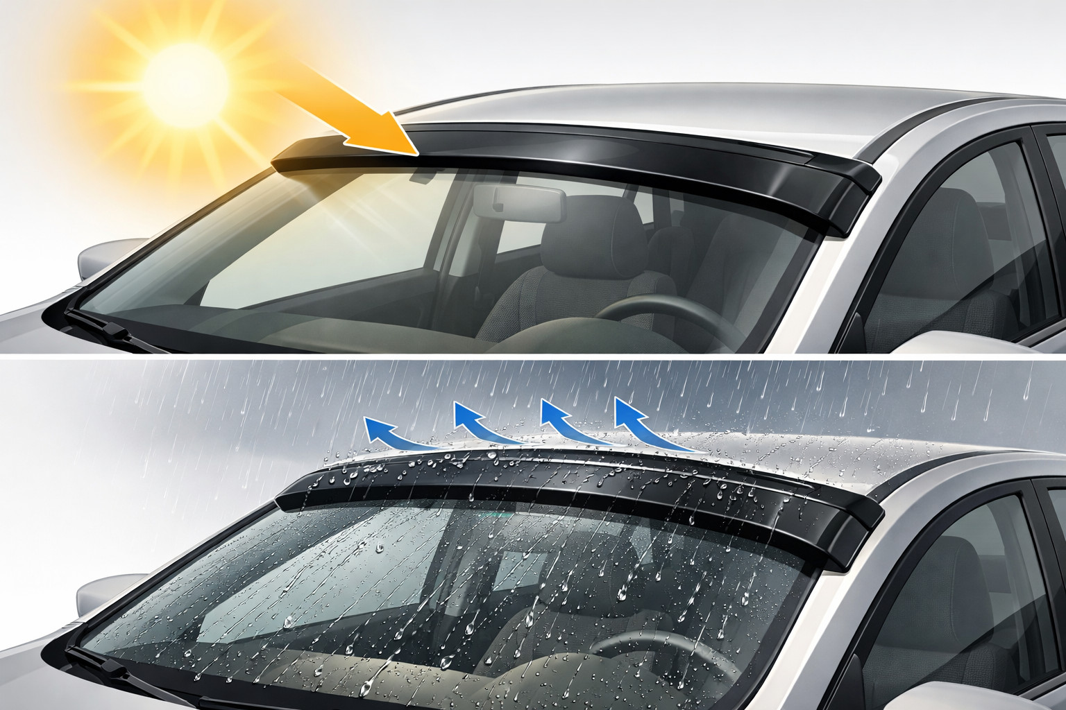 Är en vindrutedeflektor värd det när sol och regn stör?