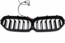 BMW 5-serien G30/G31 2017–2023 M-Look V1 LED njurgrill (2021-2023, blanksvart) foto 6