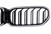 BMW 5-serien G30/G31 2017–2023 M-Look V1 LED njurgrill (2021-2023, blanksvart) foto 4