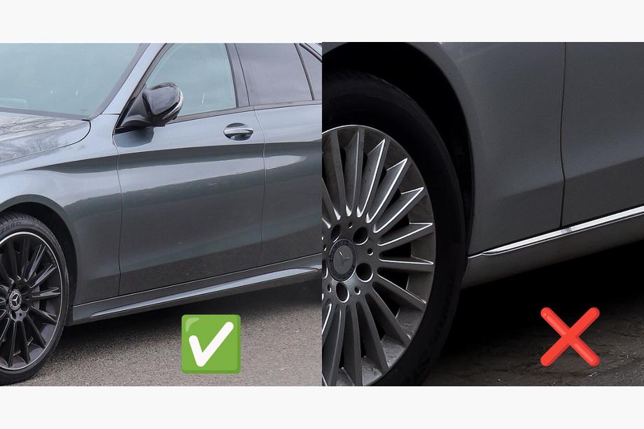 Mercedes C-class W205 2014–2021 Premium främre stänkskydd (för AMG-Line, 2 st) Foto 2