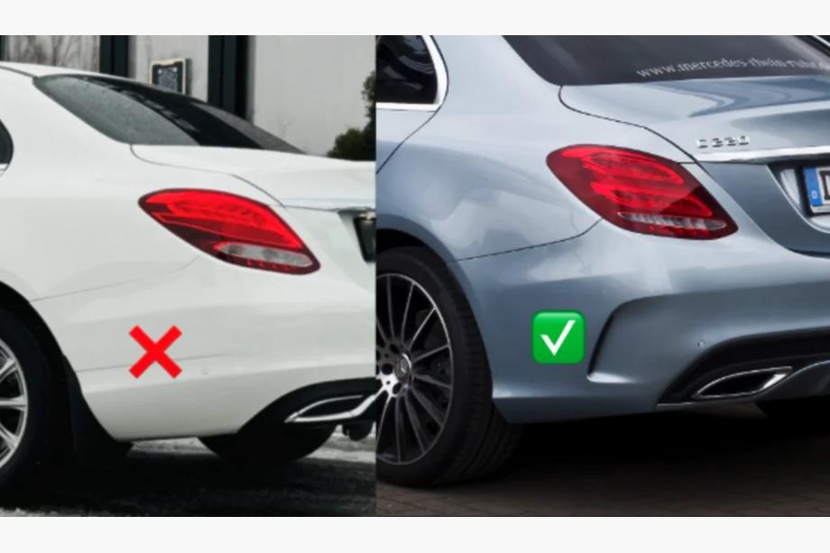 Mercedes C-class W205 2014–2021 Bakre stänklappar Premium (för AMG-Line, 2 st) Foto 2