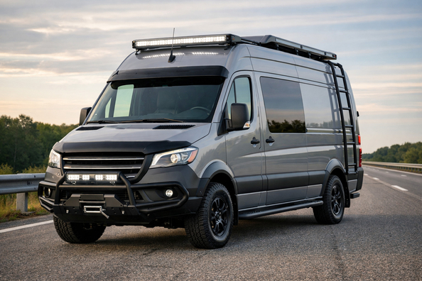Mercedes Sprinter W907/W910 uppgraderingspaket för landsväg: skydd, komfort och utseende