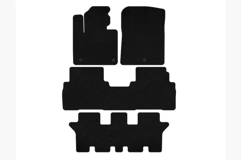 Kia Sorento III UM 2014–2020 Deluxe textilmattor (3 rader, 7-sits, svart) Foto 1