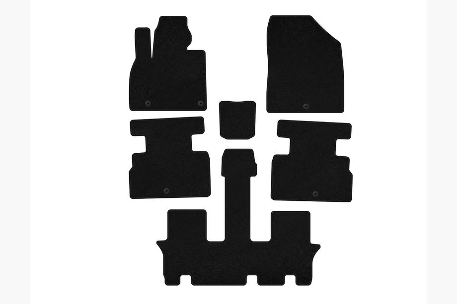 Kia Stonic 2017– Deluxe textilmattor (3 rader, 7-sits, svarta) Image