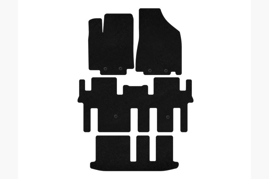 Nissan Pathfinder R52 2012–2021 Textilmattor Deluxe (3 rader, svart) Image