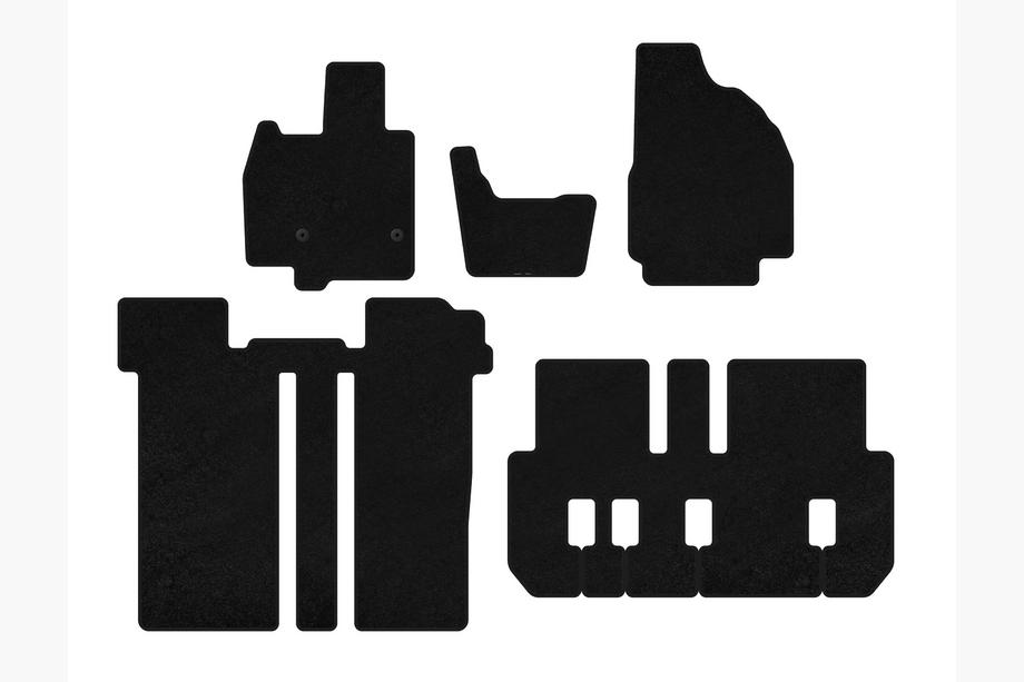 Toyota Previa 2006–2019 Textilmattor Deluxe (3 rader, 6-sits, svart) Image