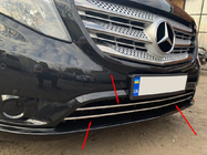 Mercedes Vito/V-klass W447 2014– Gallerinsatser till stötfångargrill (2 st, rostfritt) Vito personbil (krom) foto 2
