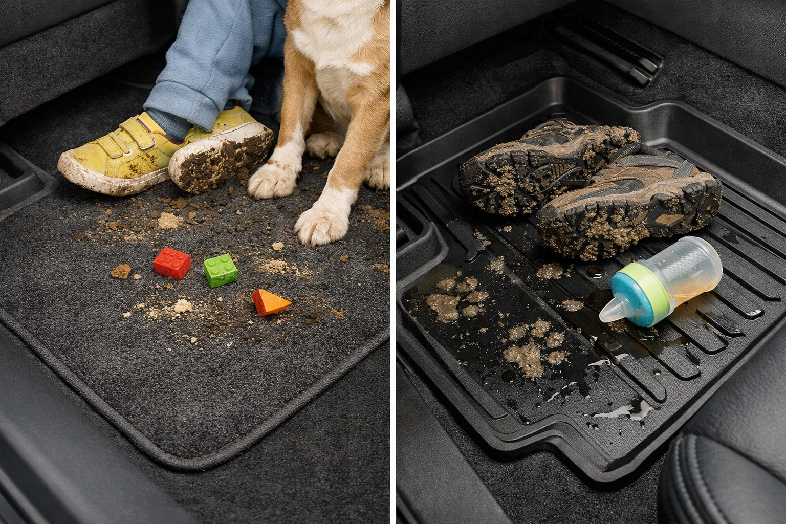 Vilka bilmattor är bäst med barn, hund och smutsiga skor