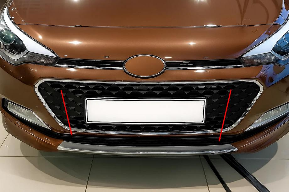 Hyundai I-20 2014–2020 Rostfri list för stötfångargaller 2014-2018 Image