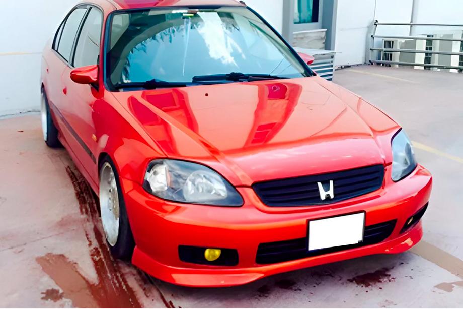 Honda Civic 1995–2001 Rea Främre läppspoiler DPT V-2 (blank svart) Image