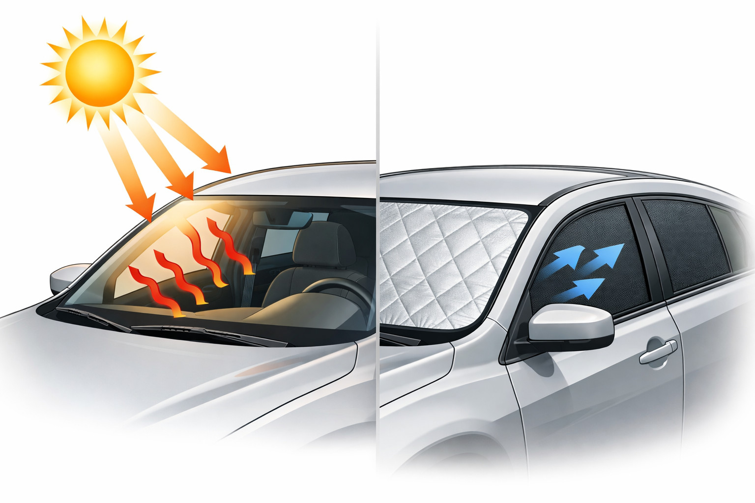 Hjälper solskydd mot överhettning i kupén när bilen står i solen?