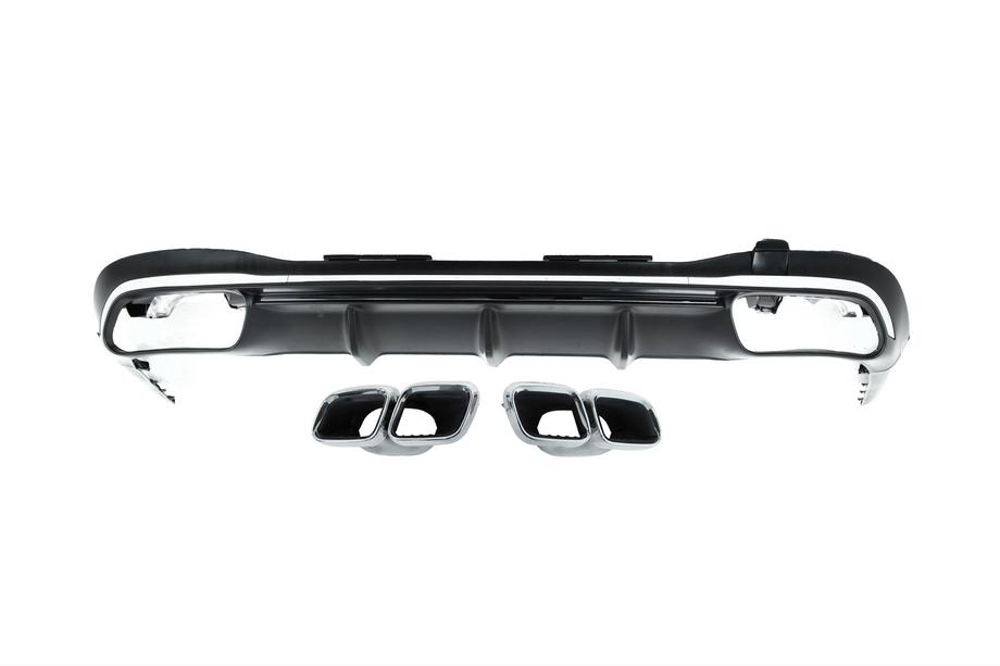 Mercedes S-class W223 2020– Bakre diffuser med AMG S63 Silver avgasändrör Foto 2