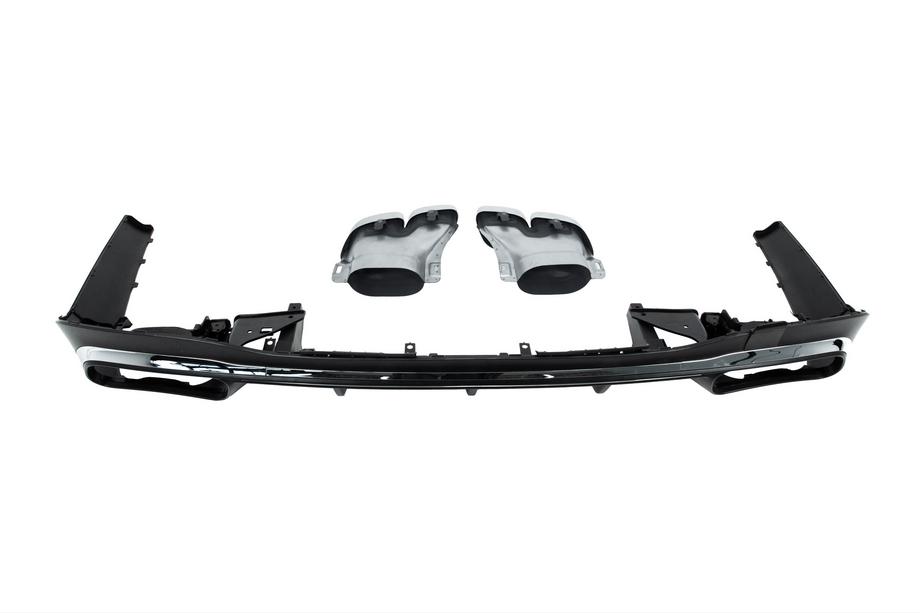 Mercedes S-class W223 2020– Bakre diffuser med AMG S63 Silver avgasändrör Foto 13