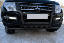 Mitsubishi Pajero Wagon IV 2006–2021 Frontskydd ST015 Black (rostfritt stål) foto 1