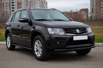 Suzuki Grand Vitara 2005–2017 Främre dubbelbåge 60/42 mm svart (rostfritt stål) foto 3
