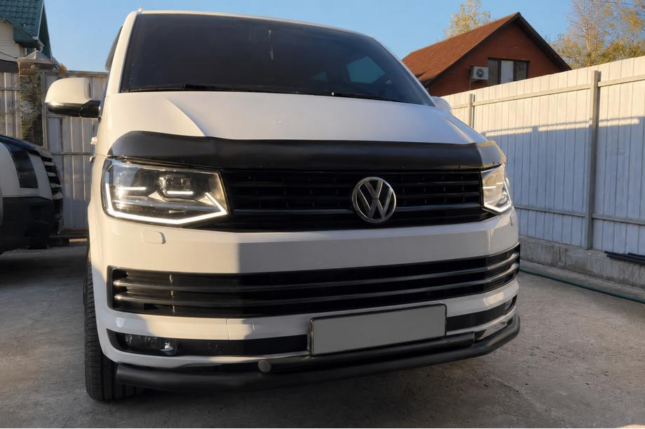 Volkswagen T6 2015–2024 Främre dubbelt frontskydd ST011 Black (rostfritt stål) Foto 1