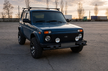 Lada Niva och Urban 1977– Frontbåge ST015 Black (rostfritt stål) foto 3