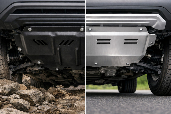 Stål eller aluminium hasplåt: vad är bäst för verkliga vägar?
