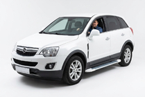Opel Antara 2006–2017 Sidosteg Allmond White (2 st, aluminium) foto 1