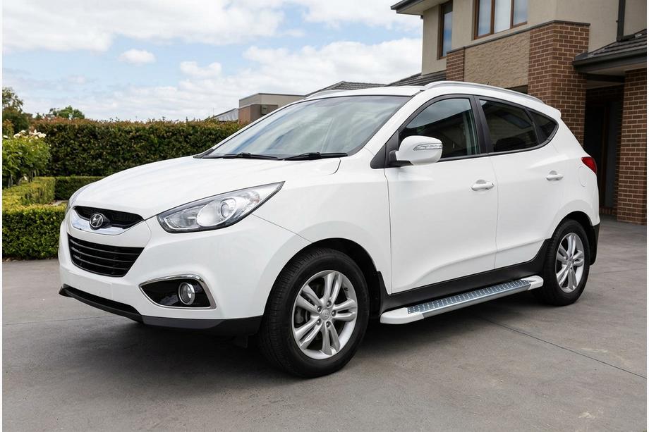 Hyundai IX-35 2010–2015 Sidosteg Allmond White (2 st, aluminium) Image