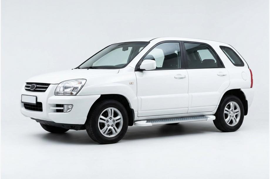 Kia Sportage 2004–2010 Sidosteg Allmond White (2 st, aluminium) Image