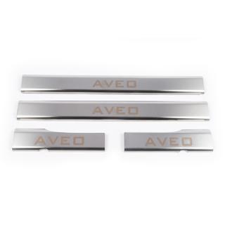 Invändiga instegslister Carmos V1 (4 st, rostfritt) Chevrolet Aveo T250 2005–2011 foto 2