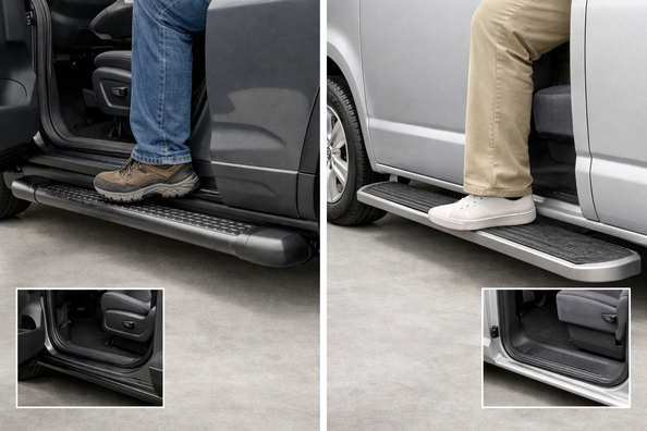 Sidosteg till SUV eller skåpbil: skillnaden i bekvämlighet