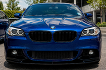 BMW 5-serien F10/F11 2010–2016 Frontspoilerläpp MP-Style (för M-Performance, blanksvart) foto 1