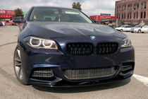 BMW 5-serien F10/F11 2010–2016 Frontspoilerläpp MP-Style (för M-Performance, blanksvart) foto 4
