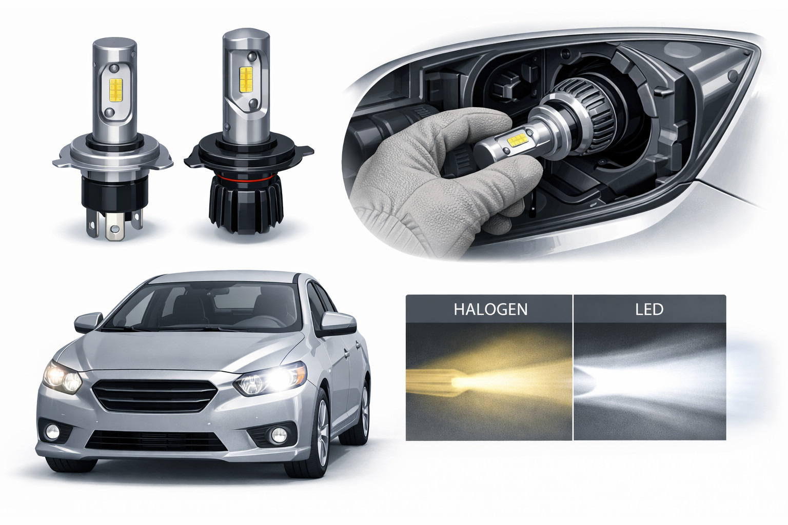 Så väljer du LED-lampor till bilen: sockel och ljusstyrka