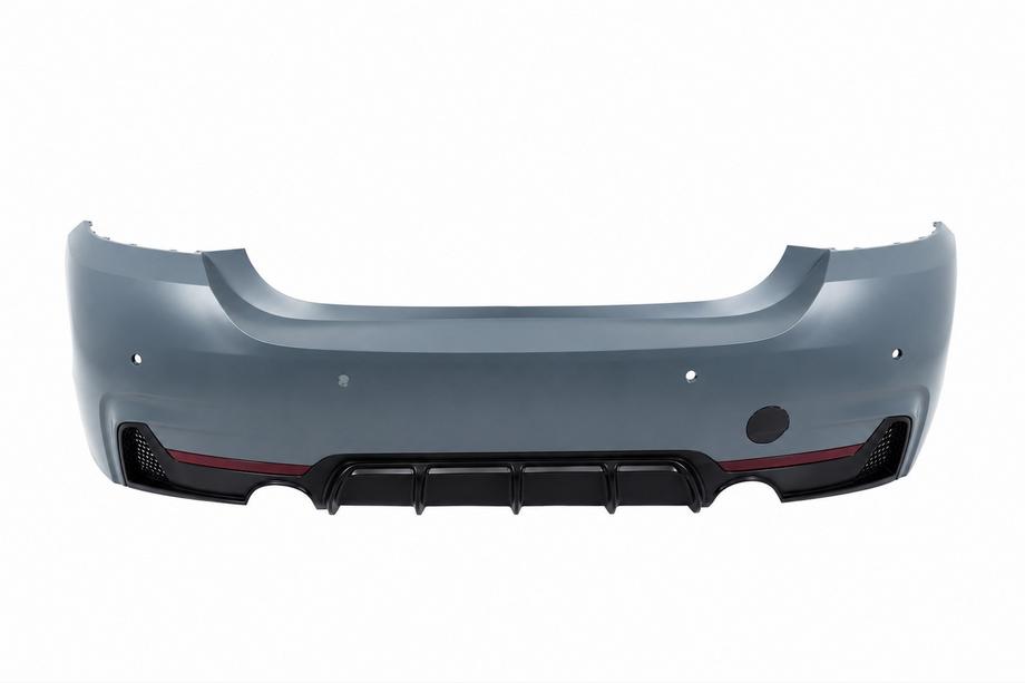 BMW 4-serie F32/F33/F36 2012–2020 Bakre stötfångare med diffuser för enkelutblås på båda sidor M-Sport Image