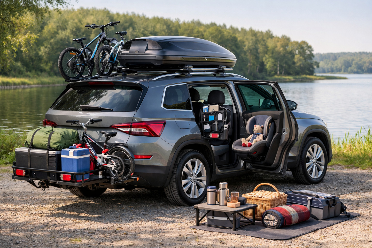 Uppgraderingspaket för Skoda Kodiaq 2016-2023 för familj och bagage