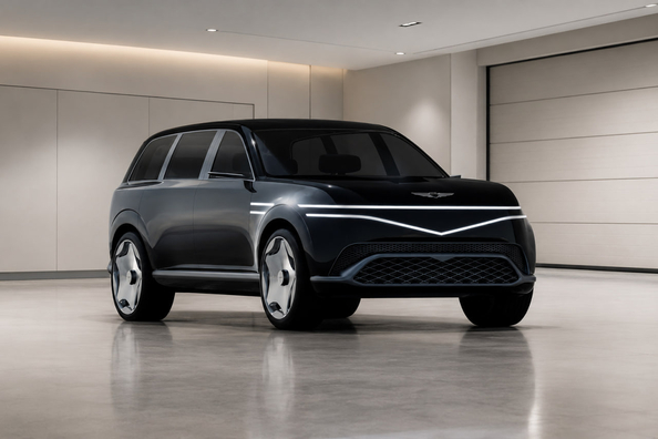 Nya Genesis GV90 siktad under tester: dörrar som på Rolls-Royce