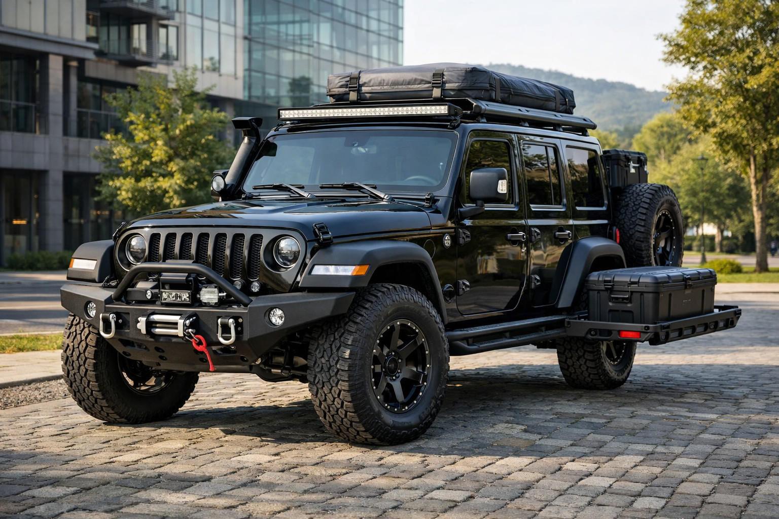 Vad ska du montera på Jeep Wrangler 2018+ för stad, markfrigång och turer i naturen