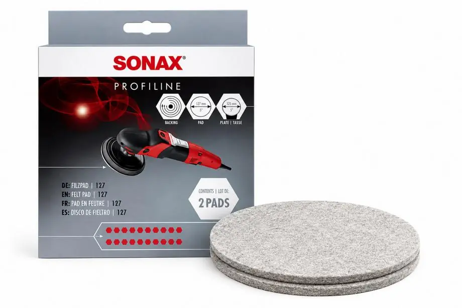 Vit polerrondell i filt, set med 2 st, 127 mm Sonax Foto 1