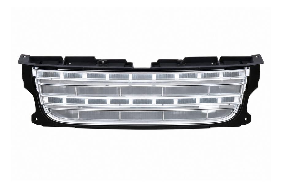 Land Rover Discovery III 2004–2009 Kylargrill (facelift D4→D4) svart ram / silverfärgat nät Image