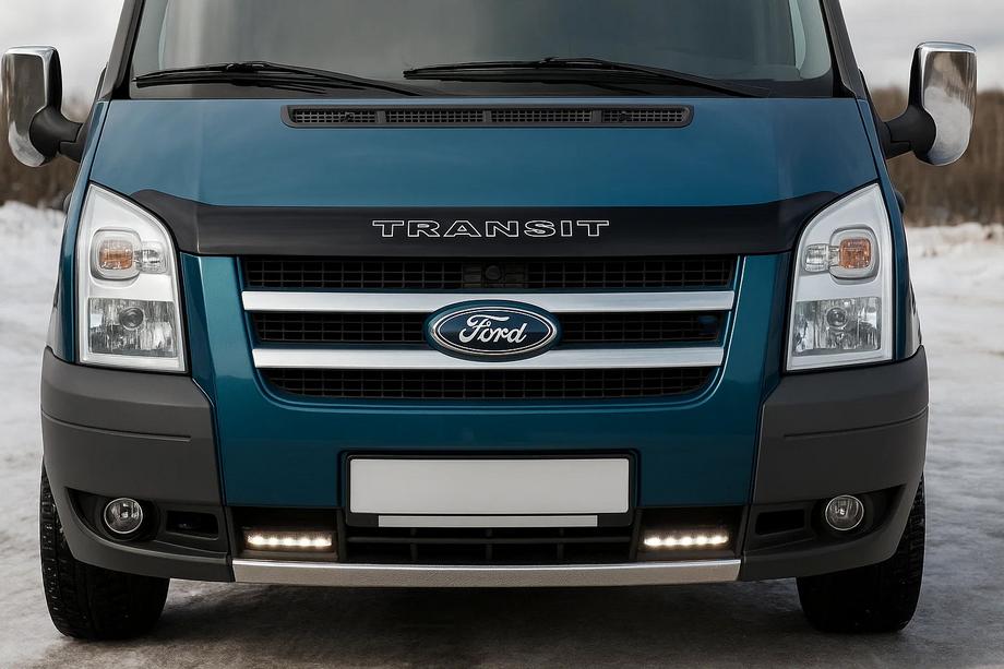 Ford Transit 2000–2014 Kylargallerlist (2 st, rostfritt stål) OmsaLine – italienskt rostfritt stål Image