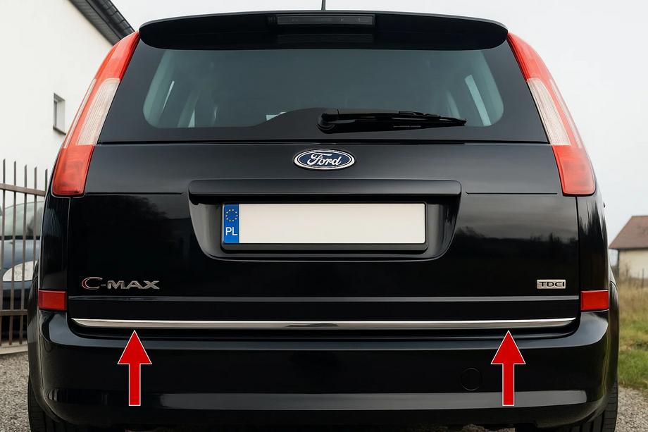Ford C-Max 2004–2010 Kromlist till baklucka (rostfritt stål) Image