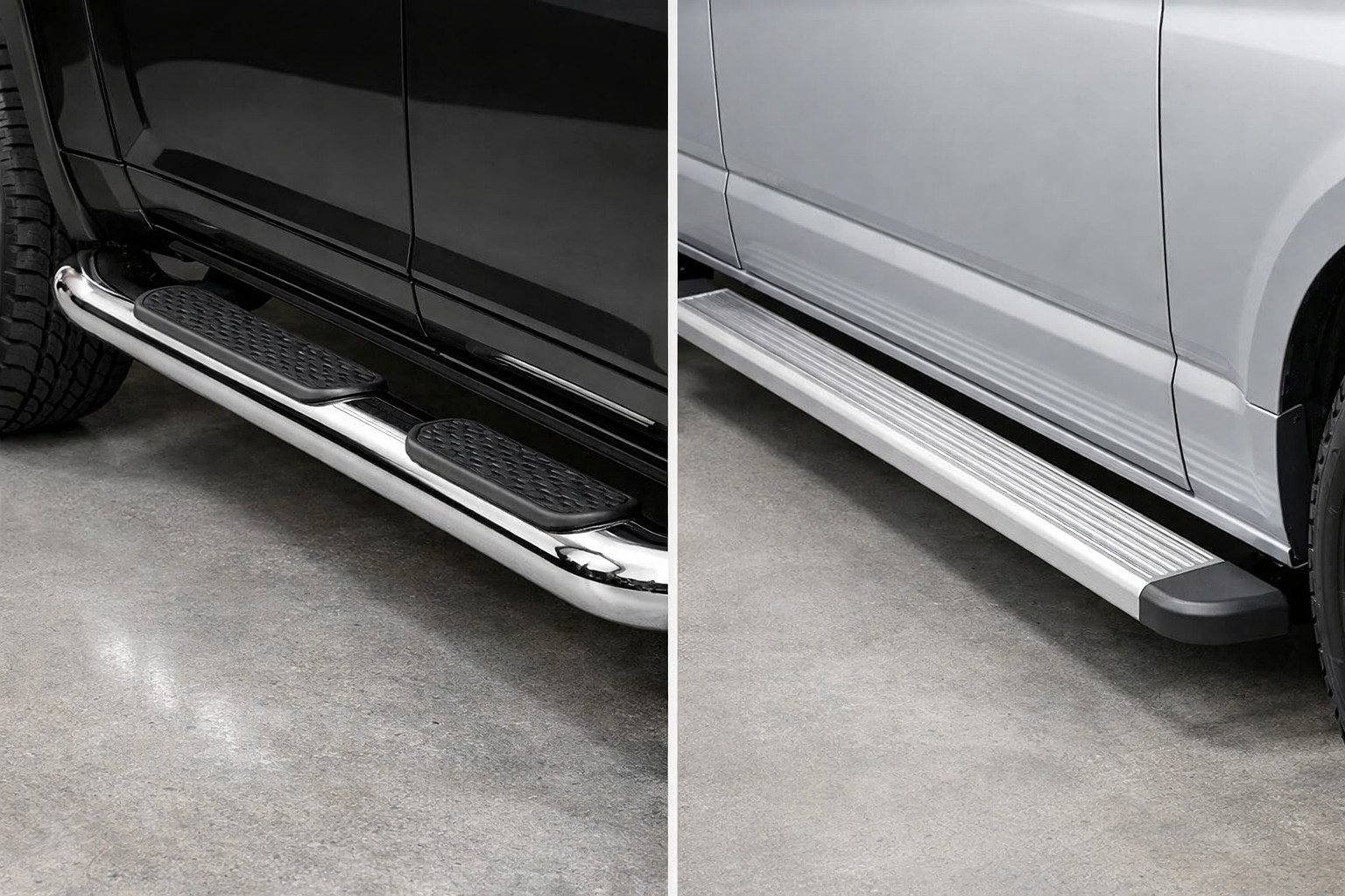 Kromade eller aluminium sidosteg: vad ska du välja för SUV och skåpbil