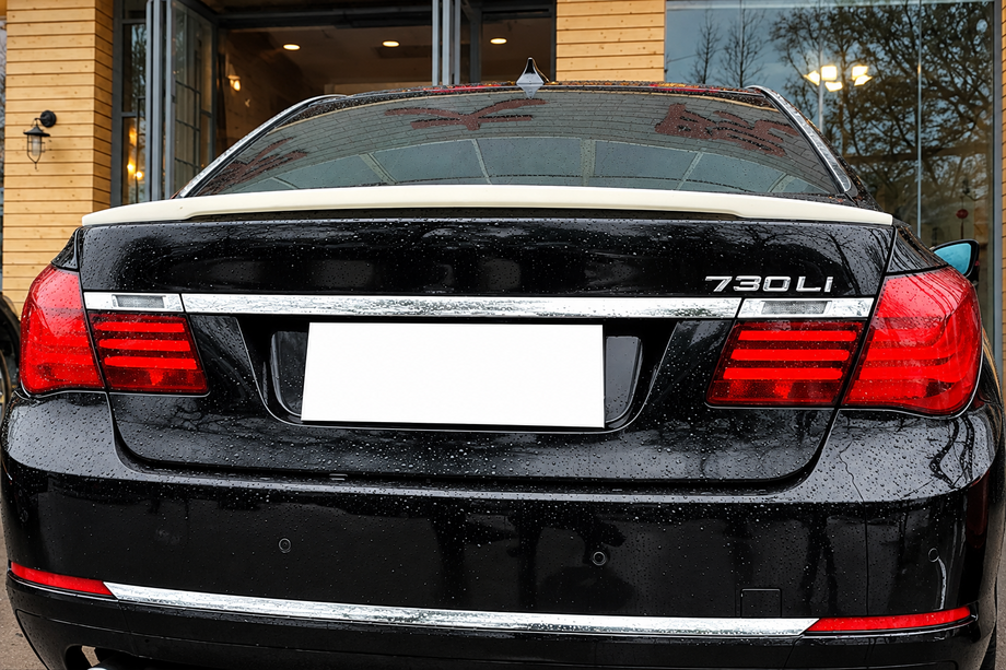 BMW 7-serien F01/F02 2008–2015 DPT spoiler (svart högglans) Image