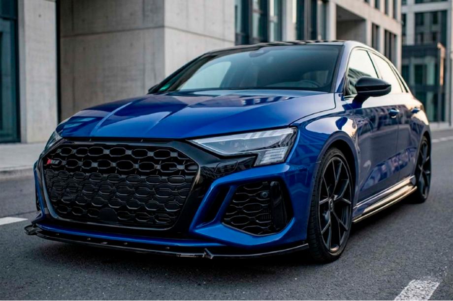 Audi A3 2020– Frontläpp till stötfångare fram Lip DPT V2 (för RS3, 2020-2024, blank svart) Image