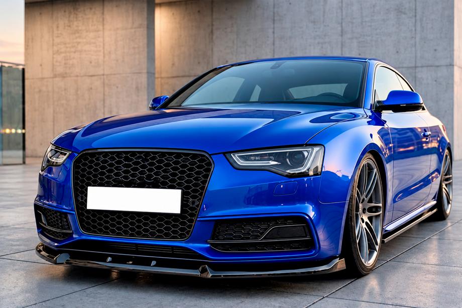 Audi A5 2007–2015 Frontlip till stötfångare Lip DPT V3 (2011-2015, svart blank) Foto 1