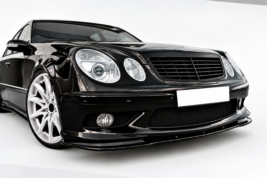 Mercedes E-klass W211 2002–2009 DPT frontläpp (för AMG, 2002-2006, blanksvart) Image