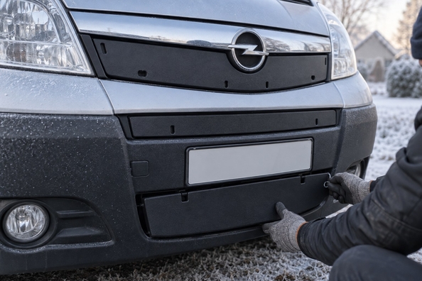 Vintertäckning för Renault Master, Trafic, Kangoo, Opel Vivaro och Ford Transit: vilken grill ska täckas Foto 1