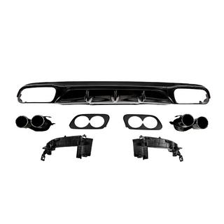 Bakre diffuser med avgasändrör E53-Design Black (för Base) Mercedes E-klass W213 2016–2023 foto 1