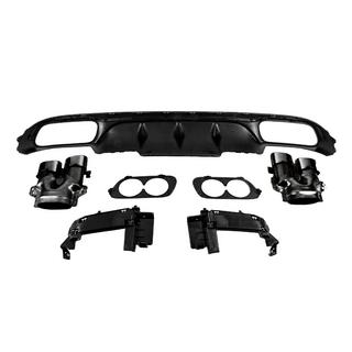 Bakre diffuser med avgasändrör E53-Design Black (för Base) Mercedes E-klass W213 2016–2023 foto 4