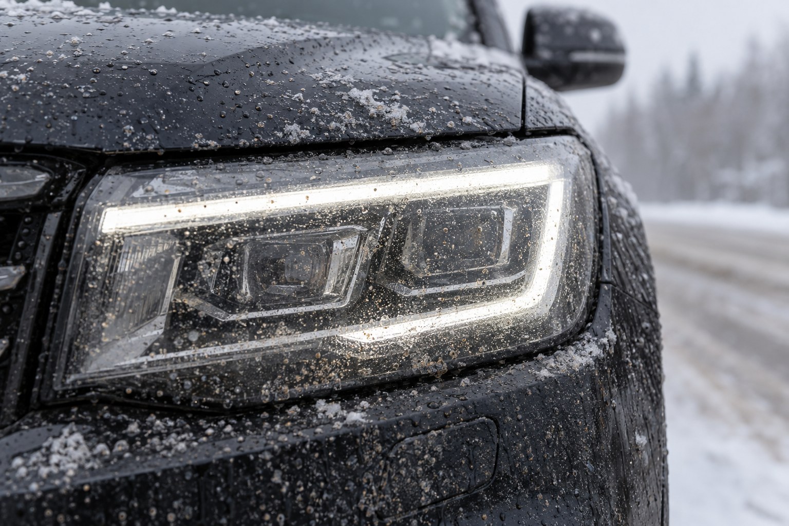 LED-strålkastare och linser på vintern: salt, sand och kemikalier – skydda optiken