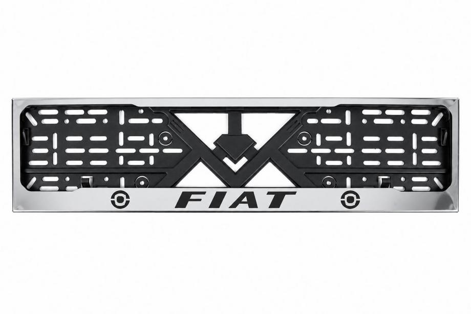 Fiat Kromad registreringsskyltsram (1 st, rostfritt stål) Foto 1